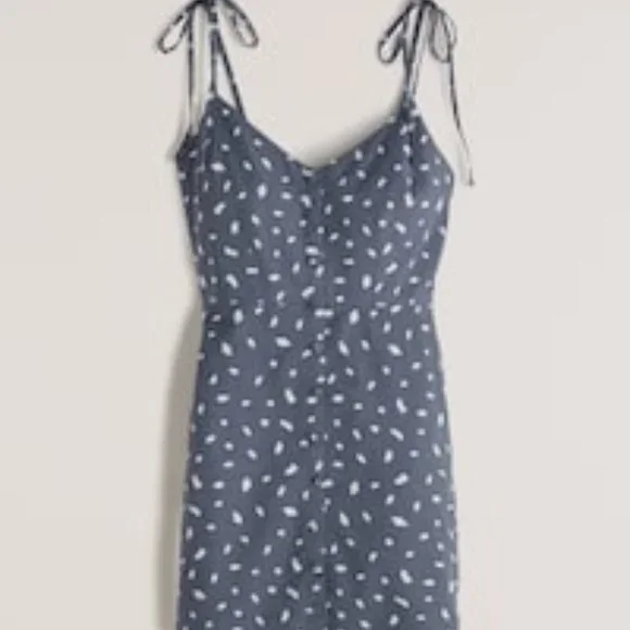 abercrombie tie strap mini dress Abercrombie & Fitch TIE Strap Short Dress Day dress, Women's, Size: XS, Blue